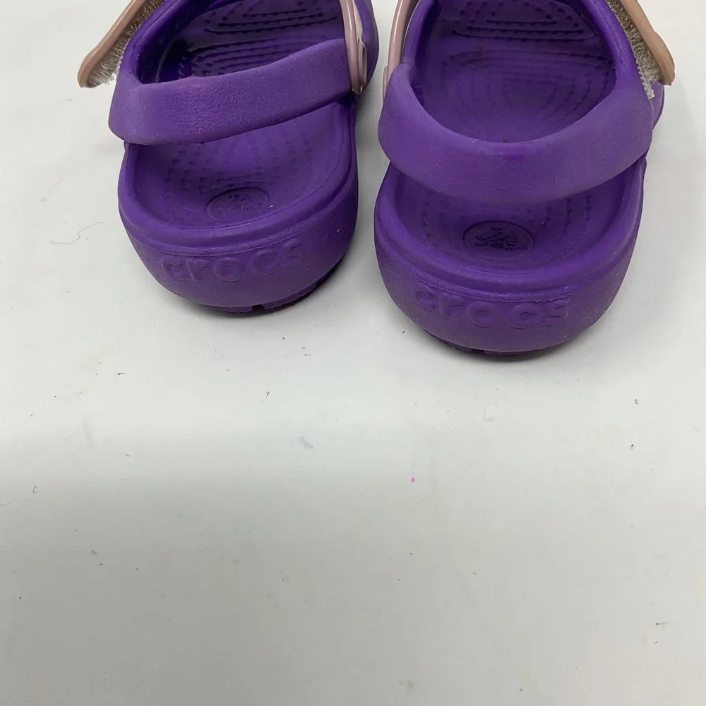 CROCS Purple Open Toe Petal Charm Sling Back Sandal size 6